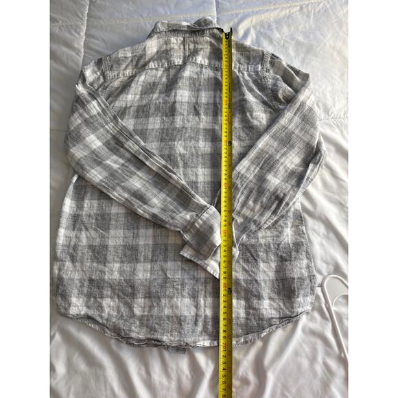 Banana Republic Men’s Gray Plaid Button-Down Shirt Slim Fit Small 14-14.5 - Picture 4 of 5